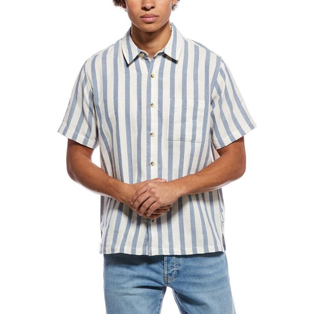Sovereign Code Mens  Stripe Shirt, Blue